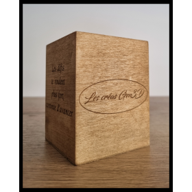 Pot à Crayons en Bois Lasure Chêne Foncé – Gravure Motivante